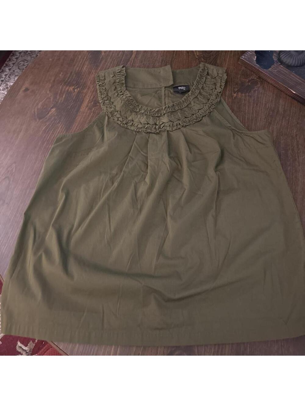 Mossimo Women's Khaki and Green Blous